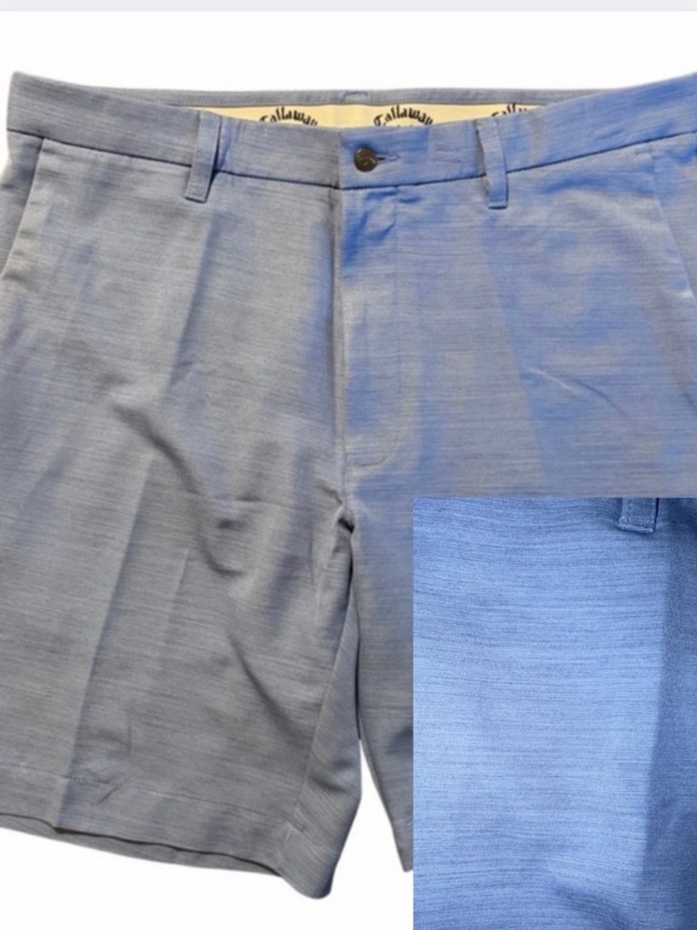 Callaway Men’s Golf Shorts 36 Blue Heather Opti-Dri Stretch Performance NWOT